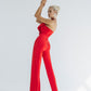 Jumpsuit With Corset And High Waisted Skinny Pants Decorated With Bow In Front