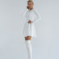 Knitted Fabric Dress Mini A-line Long Sleeve