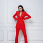 2-Piece Formal Pantsuit With Deep V Jacket