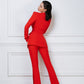 2-Piece Formal Pantsuit With Deep V Jacket