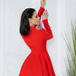 2-Piece Formal Pants Suit with Peplum Deep V-Jacket