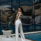 Deep V-neck Sleeveless Jumpsuit