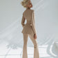 2-Piece Formal Pantsuit With Deep V Jacket