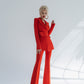 2-Piece Formal Pantsuit With Deep V Jacket