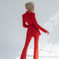 2-Piece Formal Pantsuit With Deep V Jacket