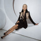Midi Skirt Slip Long Sleeve Glam Deep V Business Meeting Suit