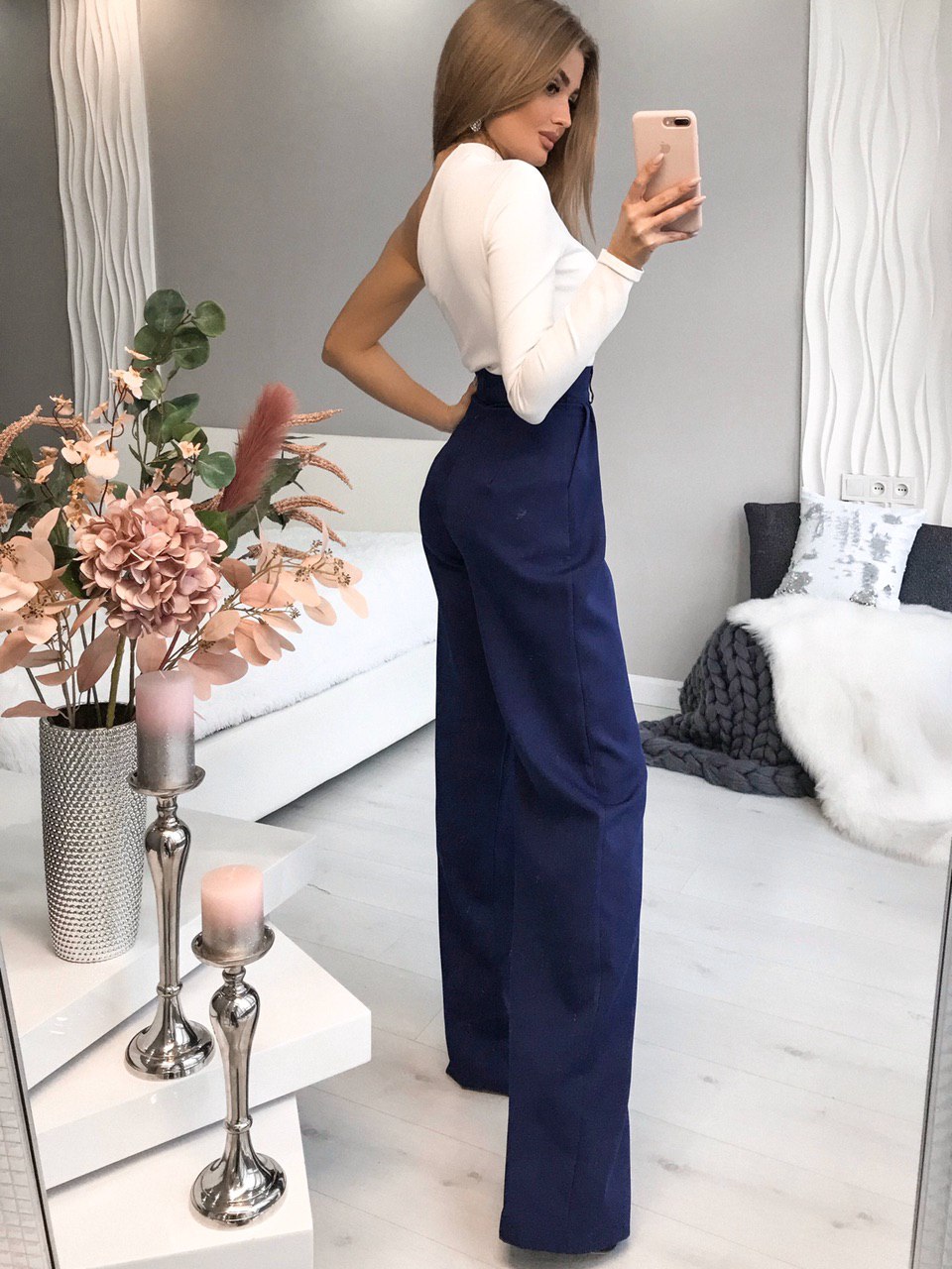 High Waist Fitted Palazzo Pants