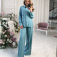Shirt & High Waist Pants 2-Piece Set