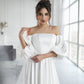 Bridal Satin Puff-Sleeve Maxi Dress