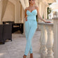 Corseted Strapless Top & High Waisted Regular Fit Pants 2-Piece Set