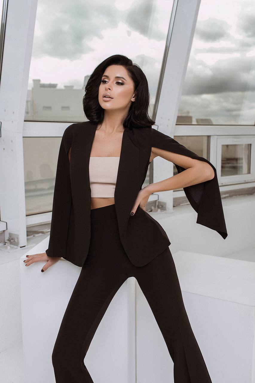 Slit Sleeve Suit 2-Piece
