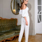 Corseted Strapless Top & High Waisted Regular Fit Pants 2-Piece Set