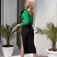 Square Neck Long Sleeve Crop Top