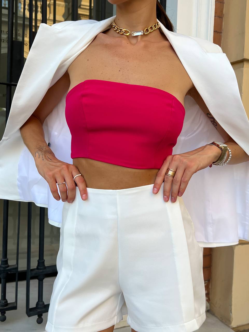 Alexa Formal Crop Top