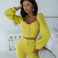 Sweetheart Top & Flared Pants 2-Piece Set