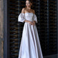 Bridal Satin Puff-Sleeve Maxi Dress