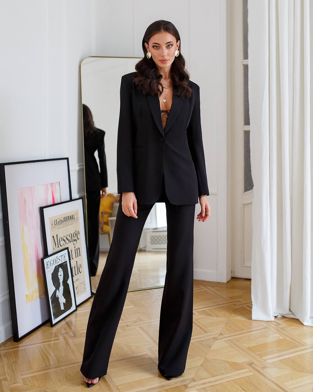 Classic 2-Piece Suit With Flared Trousers