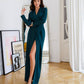 Wrap Long Sleeve Maxi Dress