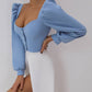 Sweetheart Puff-Sleeve Blouse
