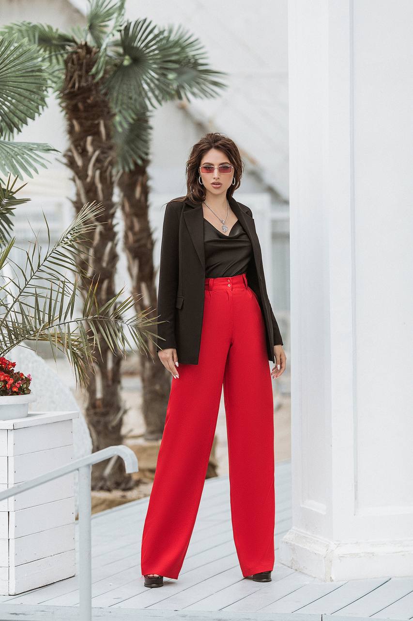 High Waist Fitted Palazzo Pants