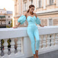 Corseted Strapless Top & High Waisted Regular Fit Pants 2-Piece Set