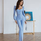 Sweetheart Top & Flared Pants 2-Piece Set