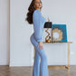 Sweetheart Top & Flared Pants 2-Piece Set