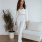 Sweetheart Top & Flared Pants 2-Piece Set