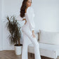 Sweetheart Top & Flared Pants 2-Piece Set