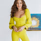 Sweetheart Top & Flared Pants 2-Piece Set