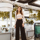 Palazzo High Rise Pants with Belt