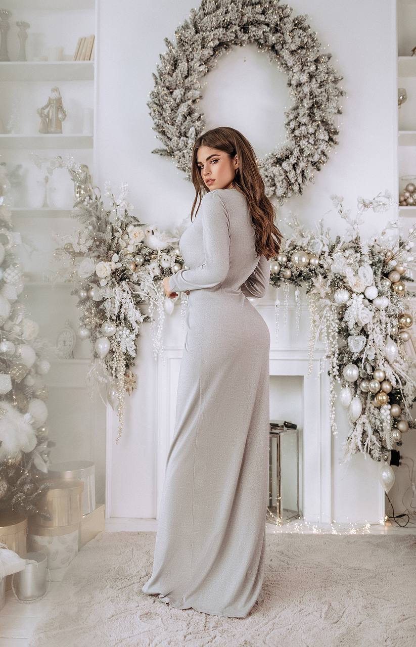 Long Sleeves V-Neck Dress