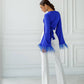 Silk Feather Sleeve Blouse