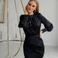Silk Puff Sleeve Mini Dress