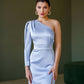 One-Shoulder Satin Mini Dress
