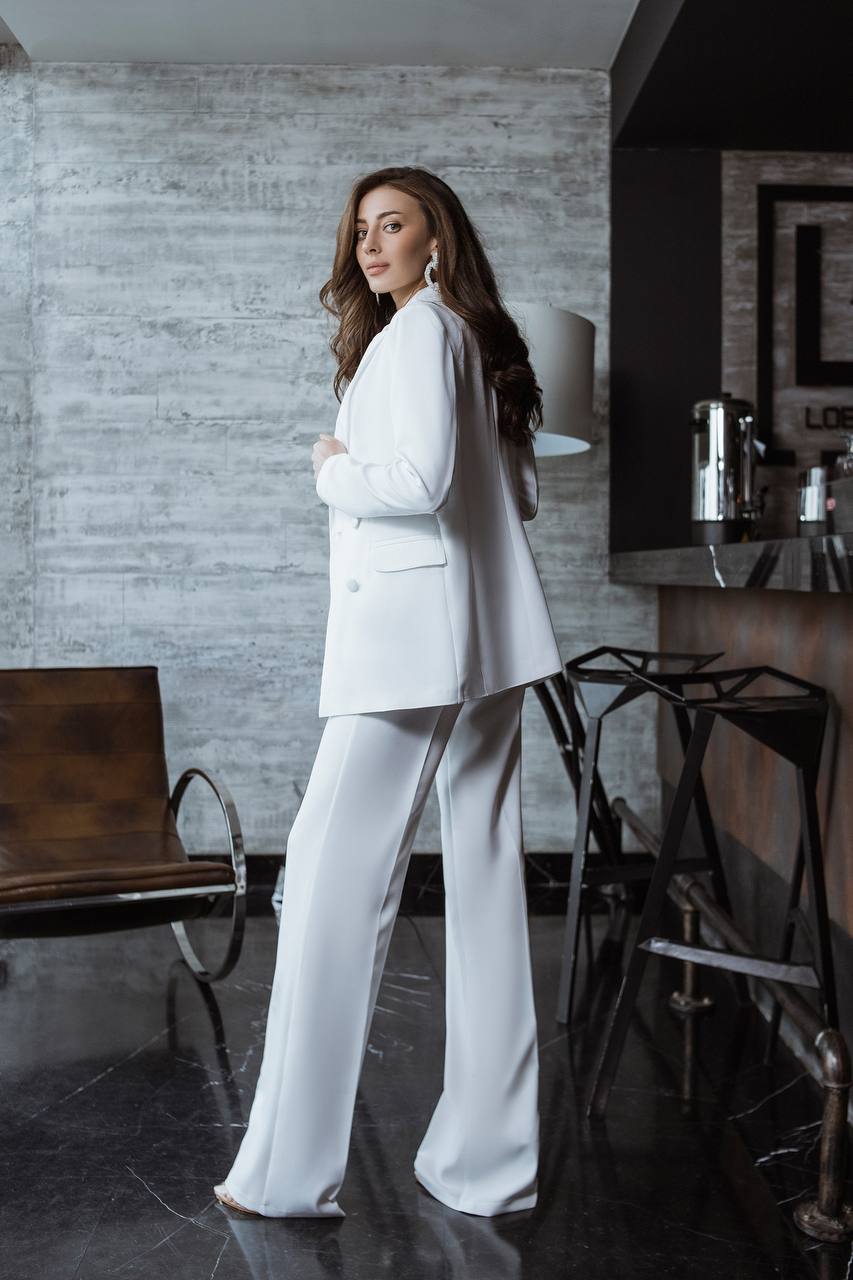 2-Piece Suite Belted Double Breasted