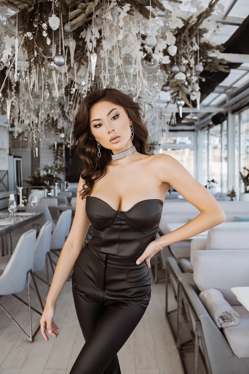 Eco Leather Strapless Crop Top