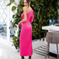 One-Shoulder Satin Midi Dress