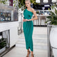 One-Shoulder Satin Midi Dress