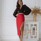 High Waist Side-Slit Pencil Skirt