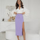 High Waist Side-Slit Pencil Skirt