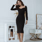 Alexa Queen Anne Neckline Midi Dress