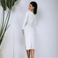 Alexa Queen Anne Neckline Midi Dress