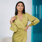 Wrap Long Sleeve Midi Dress