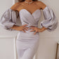 Puffed Sleeve Midi Dress