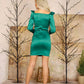 Satin Long Sleeve Mini Dress