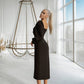 Sweetheart Puff-Sleeve Midi Dress