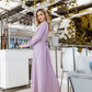 V-neck Buttoned Puff-Sleeve Midi Dress