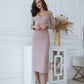 Alexa Queen Anne Neckline Midi Dress