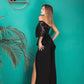 Alexa Evening One-Shoulder Gown Suit